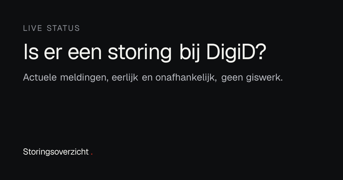 DigiD storing of problemen? Live status | Storingsoverzicht